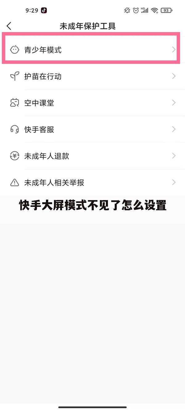快手大屏模式不见了怎么设置
