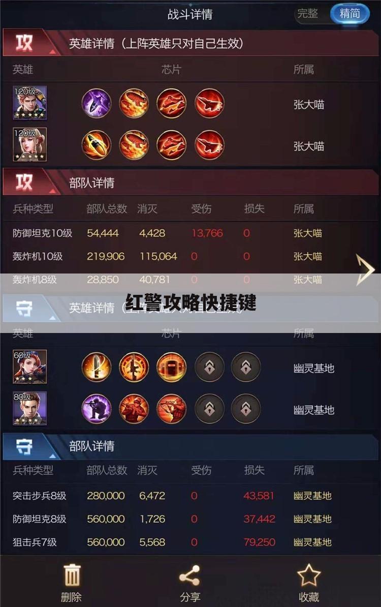 红警攻略快捷键