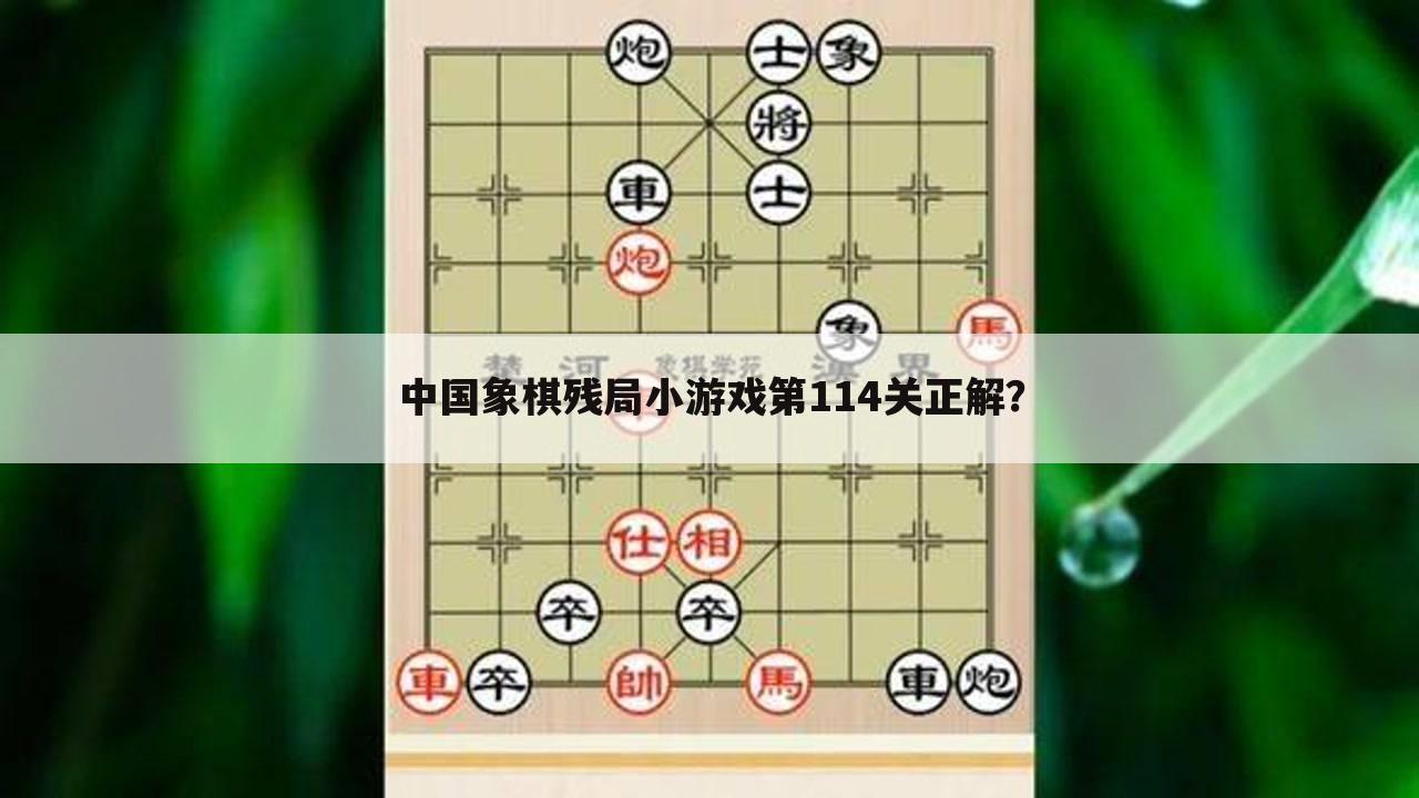 中国象棋残局小游戏第114关正解?
