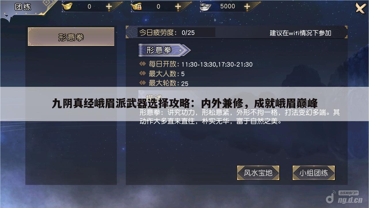 九阴真经峨眉派武器选择攻略：内外兼修，成就峨眉巅峰