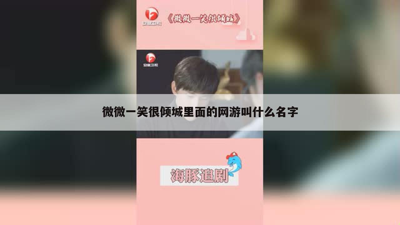 微微一笑很倾城里面的网游叫什么名字