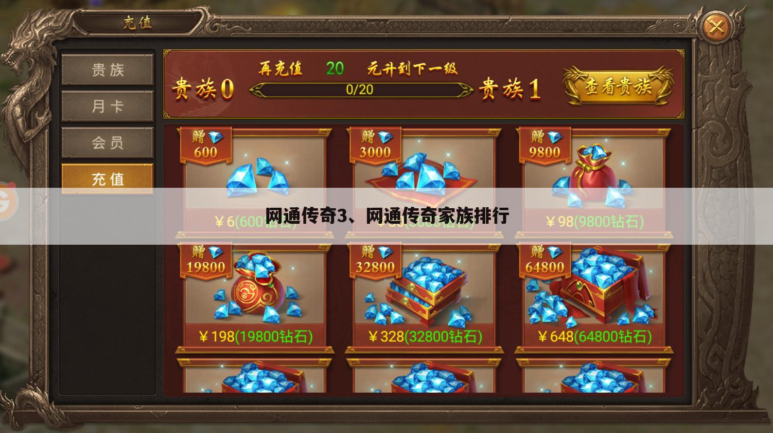 网通传奇3、网通传奇家族排行
