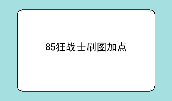 85狂战士刷图加点
