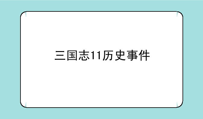 三国志11历史事件