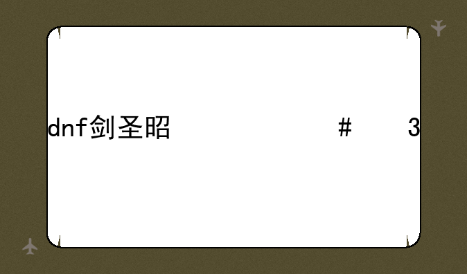 dnf剑圣是什么职业