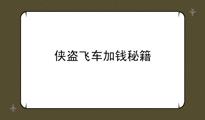 侠盗飞车加钱秘籍