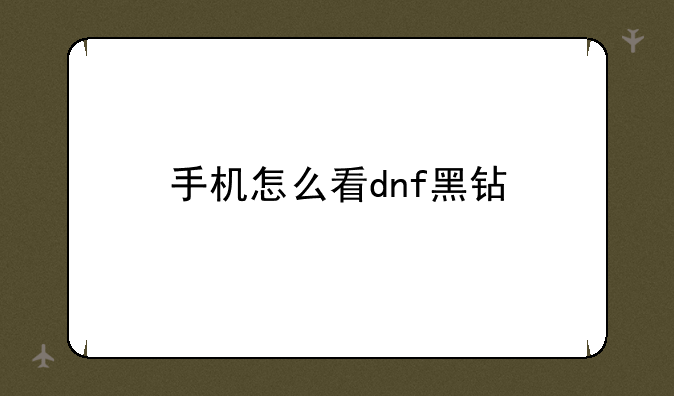 手机怎么看dnf黑钻