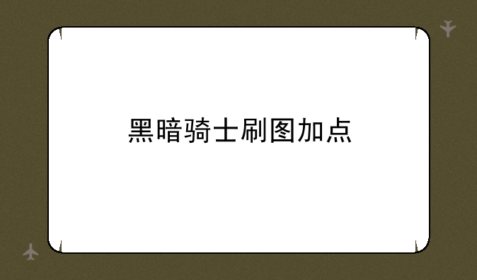 黑暗骑士刷图加点