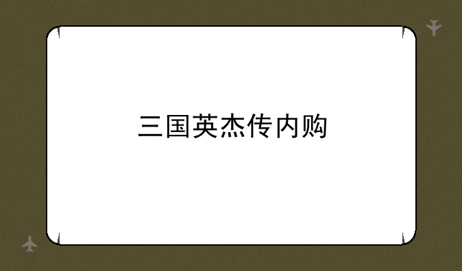 三国英杰传内购