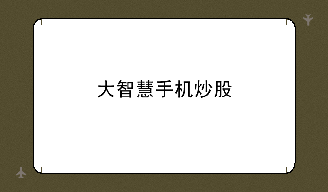 大智慧手机炒股
