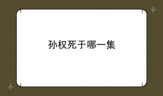 孙权死于哪一集