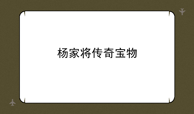 杨家将传奇宝物
