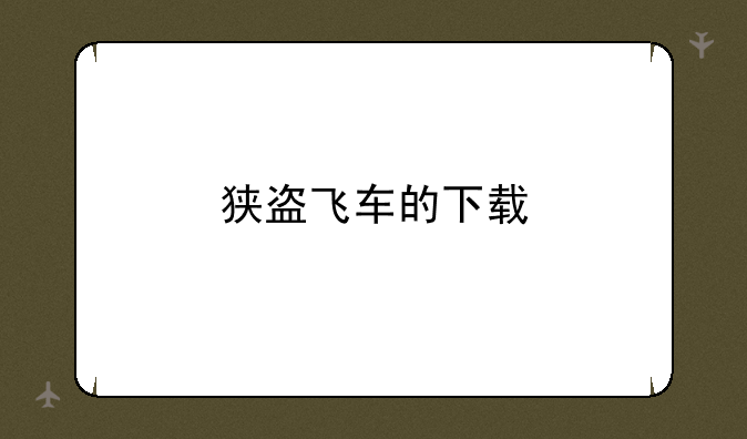 狭盗飞车的下载