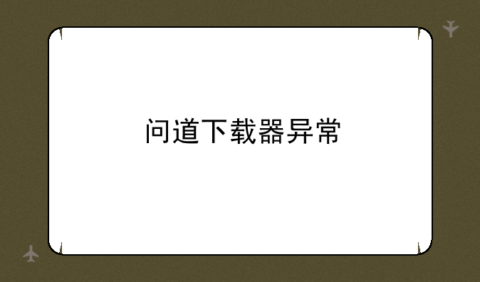 问道下载器异常