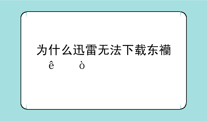 为什么迅雷无法下载东西了？