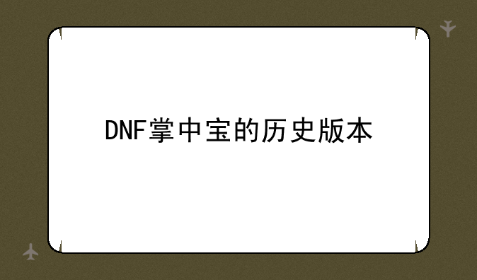 DNF掌中宝的历史版本