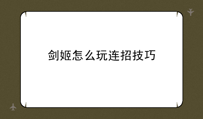 剑姬怎么玩连招技巧