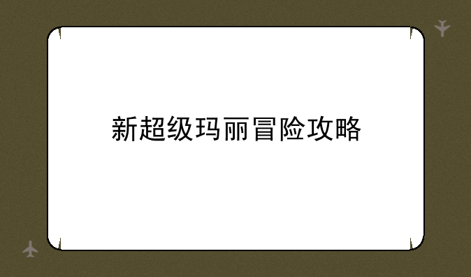 新超级玛丽冒险攻略