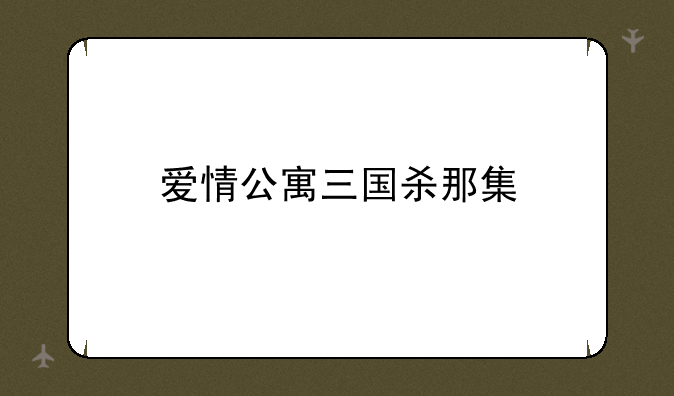 爱情公寓三国杀那集