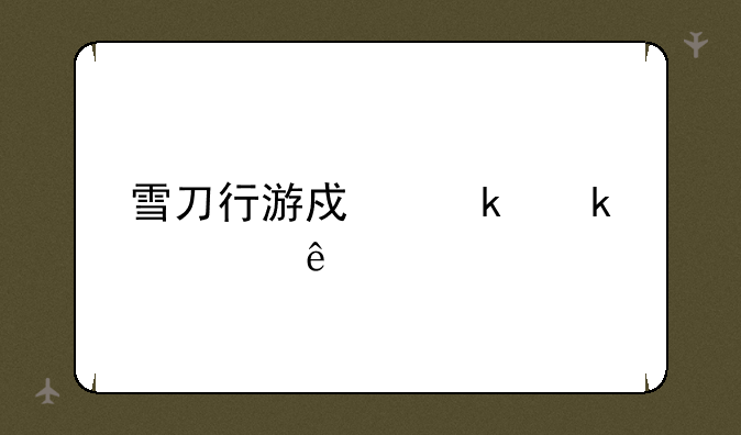 雪刀行游戏做多久了