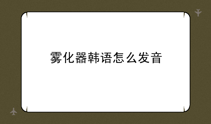 雾化器韩语怎么发音