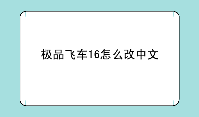极品飞车16怎么改中文