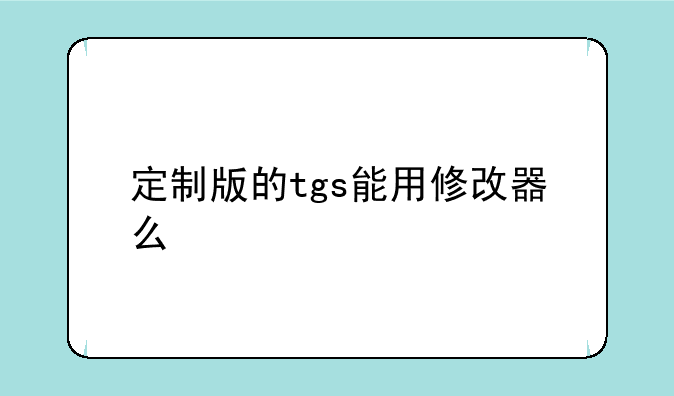 定制版的tgs能用修改器么