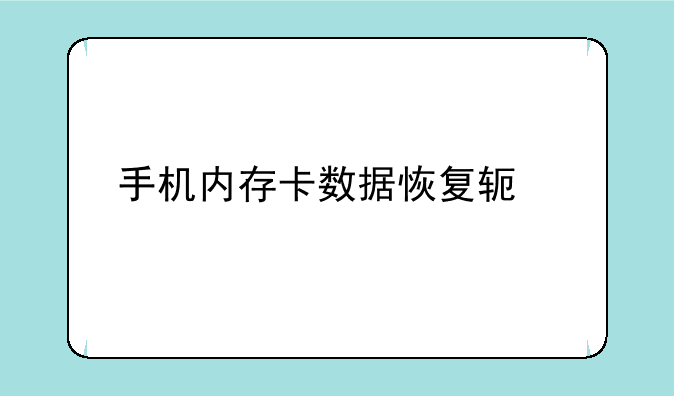 手机内存卡数据恢复软件