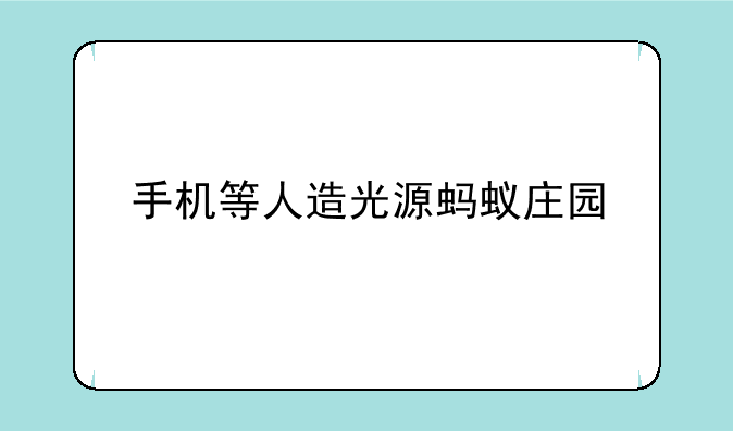 手机等人造光源蚂蚁庄园