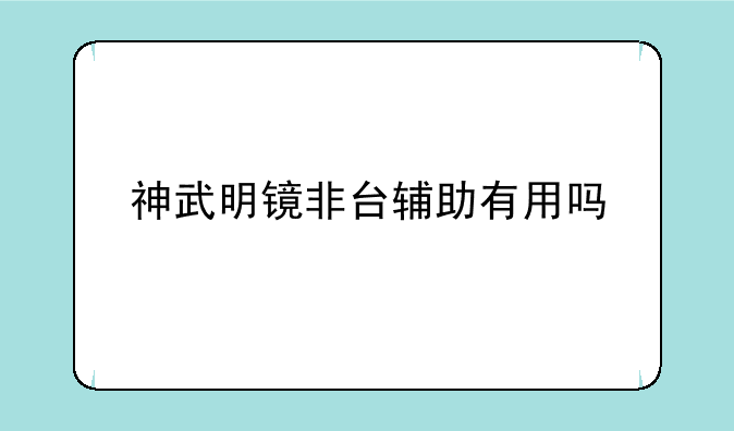神武明镜非台辅助有用吗