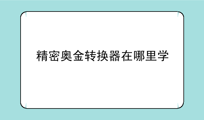 精密奥金转换器在哪里学
