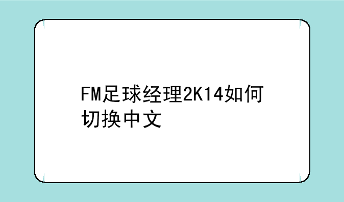 FM足球经理2K14如何切换中文