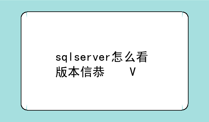 sqlserver怎么看版本信息啊。