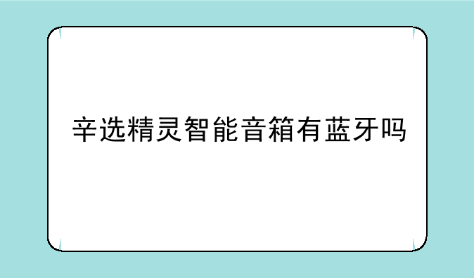辛选精灵智能音箱有蓝牙吗