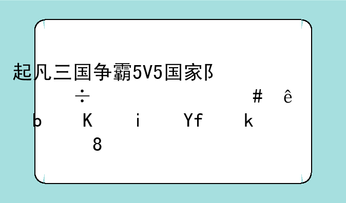 起凡三国争霸5V5国家队都出什么人。是不是固定的。