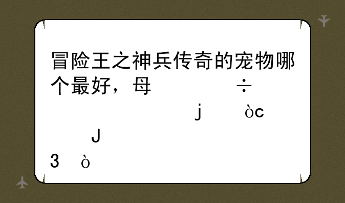 冒险王之神兵传奇的宠物哪个最好，每个都要说它的优点和缺点