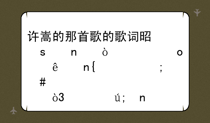 许嵩的那首歌的歌词是“红雨漂泊泛