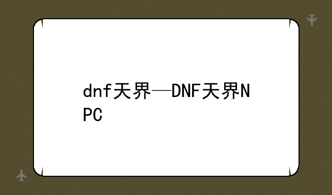 dnf天界—DNF天界NPC