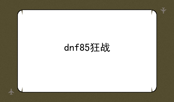 dnf85狂战