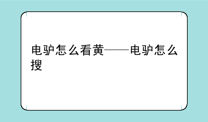 电驴怎么看黄——电驴怎么搜