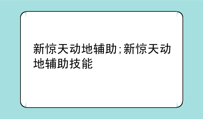 新惊天动地辅助;新惊天动地辅助技能
