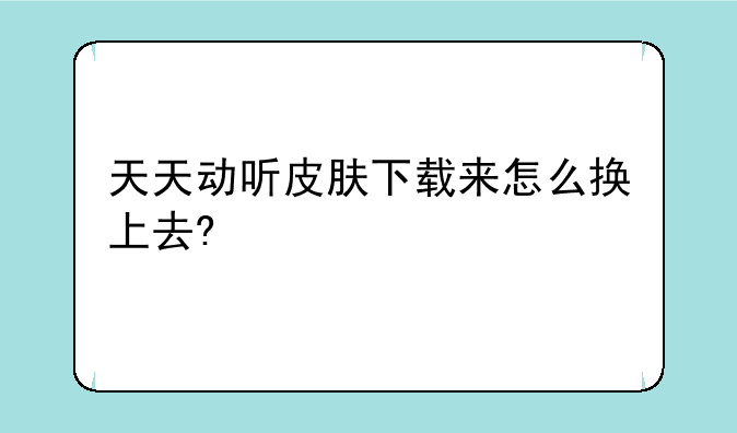 天天动听皮肤下载来怎么换上去?