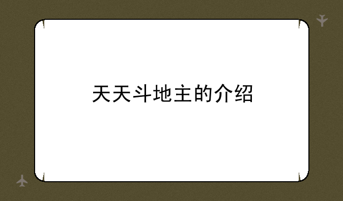 天天斗地主的介绍